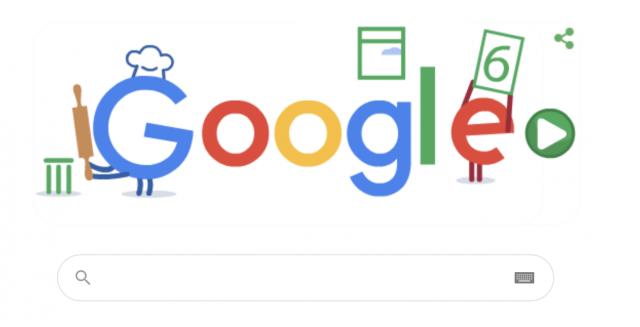 Googles logo och sökruta som de ser ut på datorskärmen i webbläsaren.