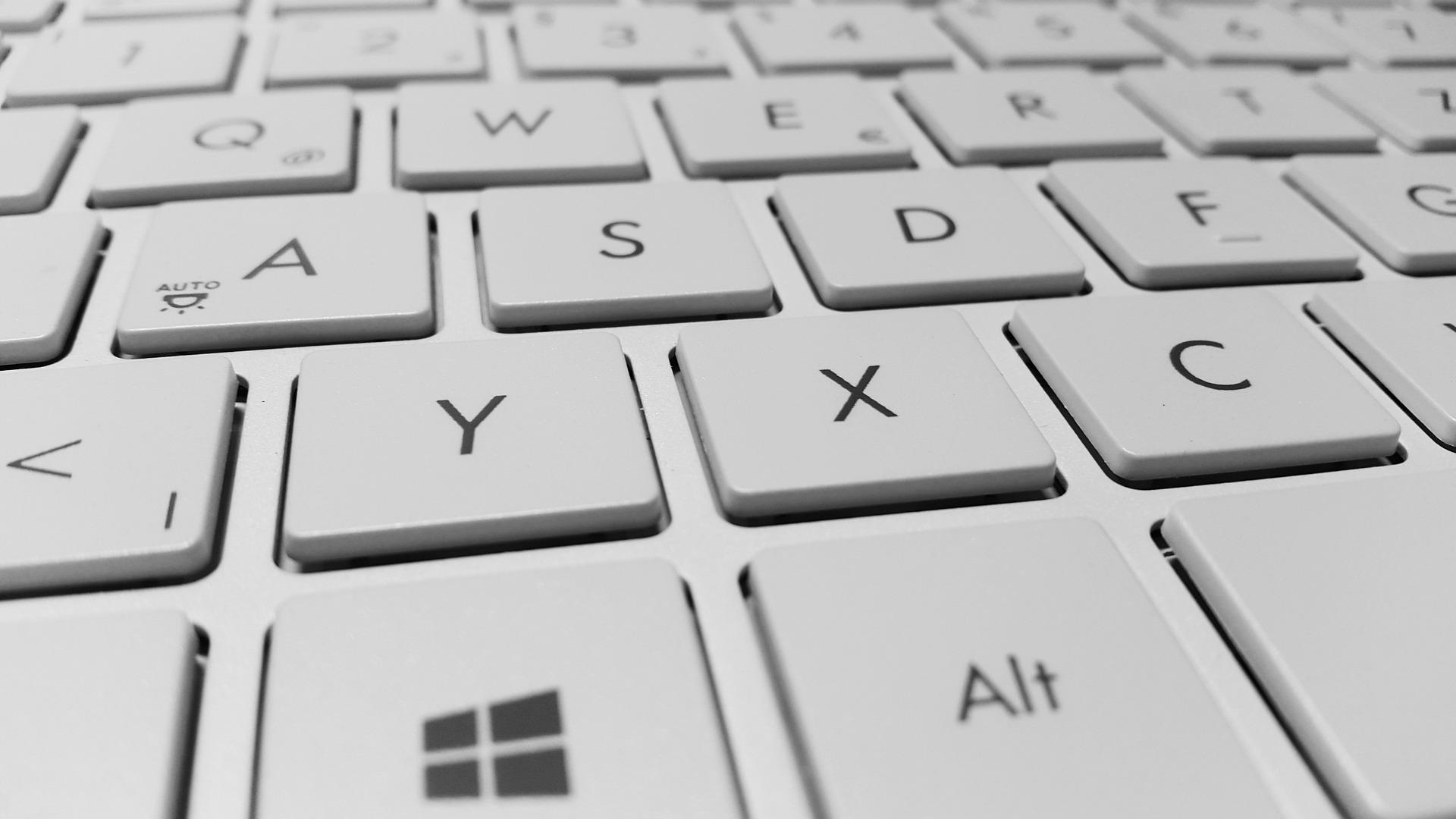Bild av ett tangentbord, enbart tangenterna syns
